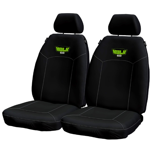 Universal Heavy Duty Canvas Seat Covers - Front - Black