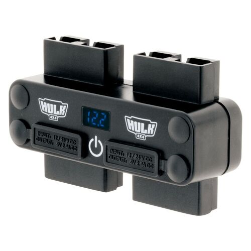 HULK 4x4 4 Way 12/24V DC Power Adaptor w/ Anderson USB & Voltmeter Touch Switch