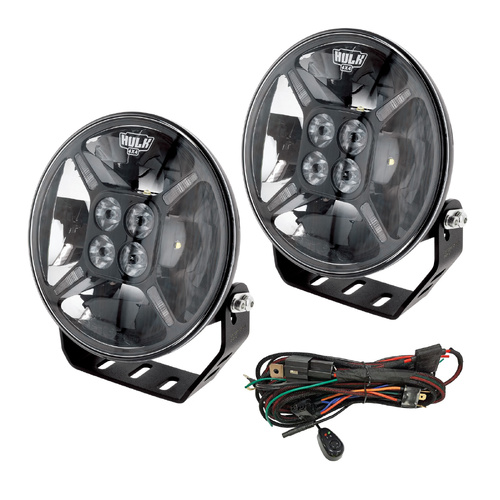 HULK4X4 9 Inch Black Round LED Driving Lamp Kit