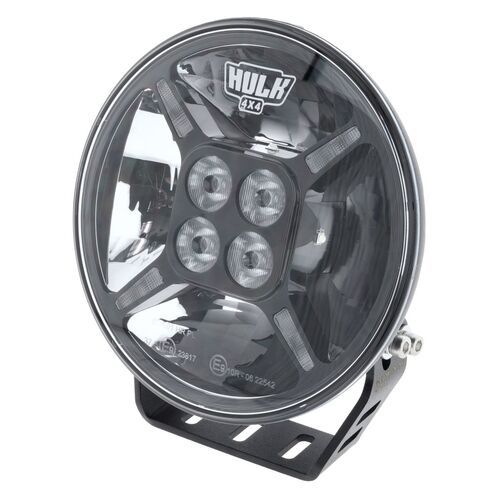 HULK 4x4 7" Round LED Driving Light w/ Front Position Lamp (Black Fascia)