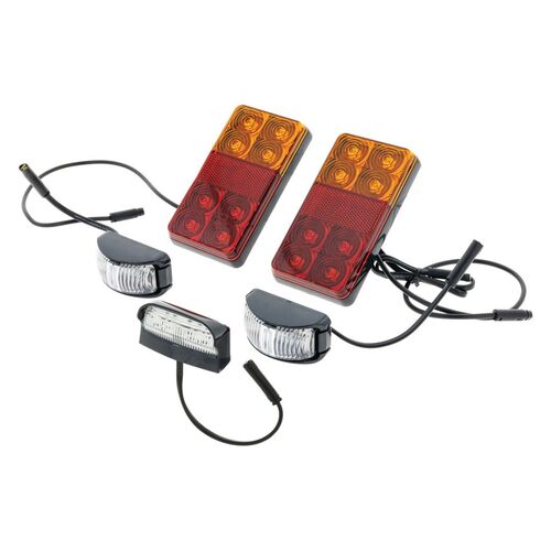LED Trailer Lamp Kit 12V w/ 7 Pin Trailer Plug & 8M Lead / Plug & Play