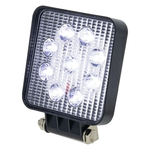 HULK 4X4 LED Square Worklamp Spot Beam 10-30V 27 Watt 9 LEDs Blck Abs Hsng 1,800 Lumens Hulk