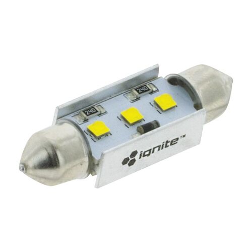 FESTOON 41MM WHITE 12V 220 LUMENS (PKT1)