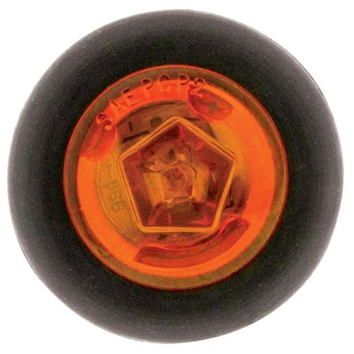 LED AMBER SIDE MARKER/INDICATR LAMP 12V W/ RUBBER HOUSING 28mm x 25mm 