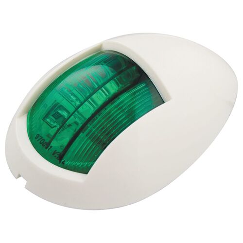 LED STARBOARD NAV LAMP 12/24V GREEN WITH WHITE HOUSNG       